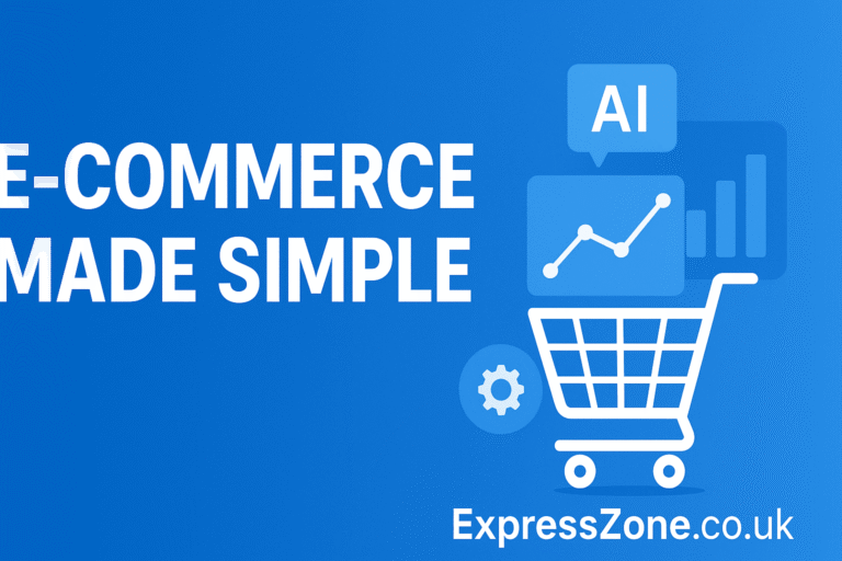 Coomersu platform showcasing e-commerce made simple with shopping cart and analytics icons