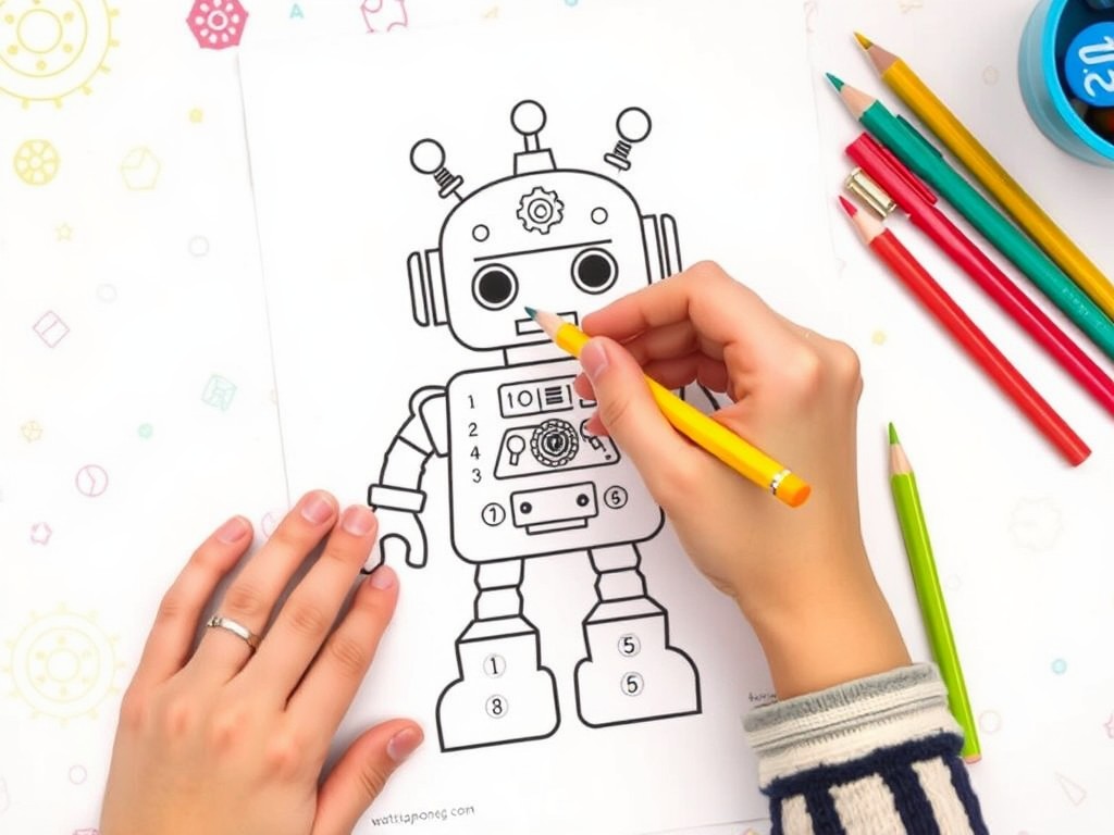 Dot-to-Dot Robots by Nattapong: Engaging Printable Sheets for Kids