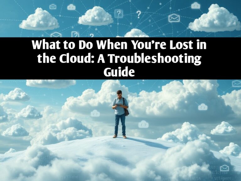 What to Do When You're Lost in the Cloud: A Troubleshooting Guide