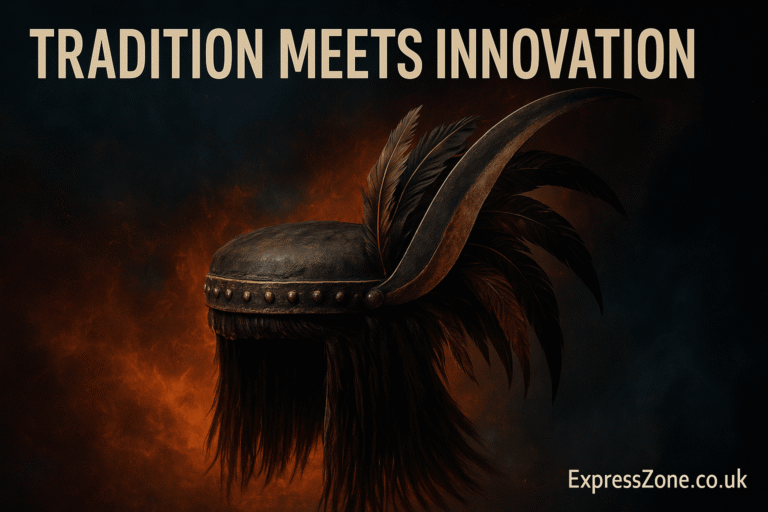 Ancient inspired Scimitar Drum Wig with modern artistic design