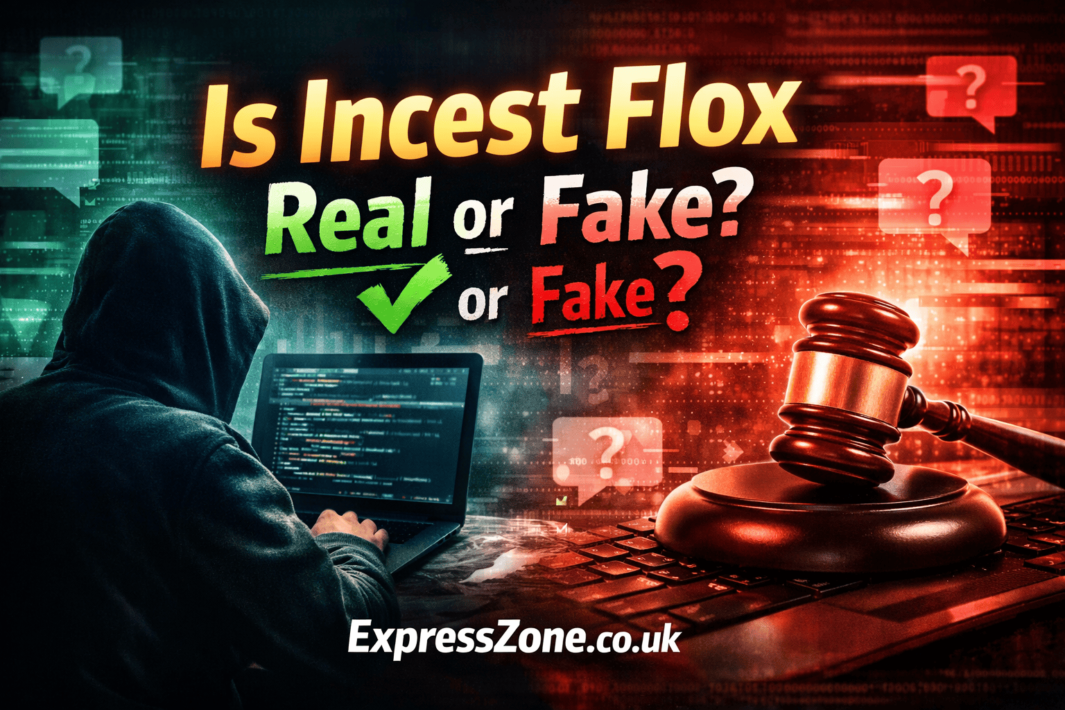 Digital illustration showing mysterious codes and investigation for the viral keyword incest flox