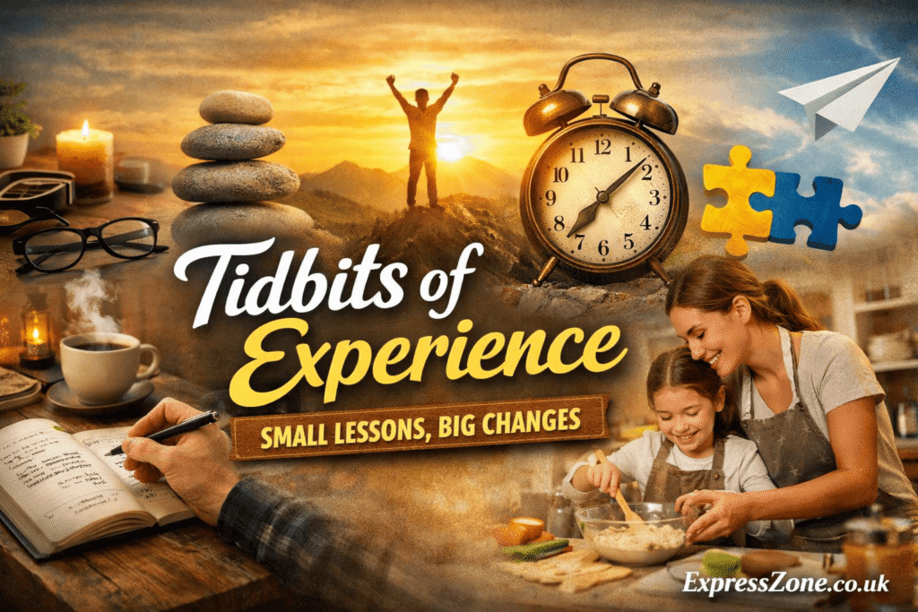 Illustration showing journaling, reflection, and learning from everyday moments representing Tidbits of Experience