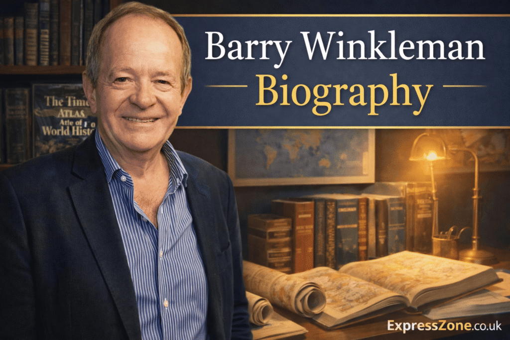 barry winkleman portrait illustration representing his life career in publishing and connection to claudia winkleman