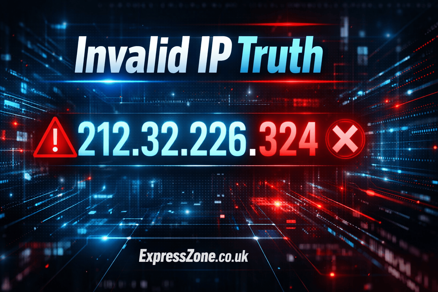 212.32.226.324 invalid IP address shown with error highlight in futuristic cybersecurity design