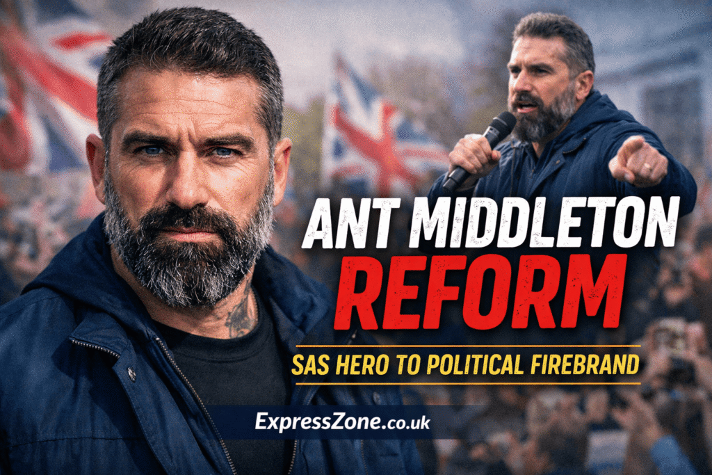 Ant Middleton Reform showing leadership and political ambition with London backdrop