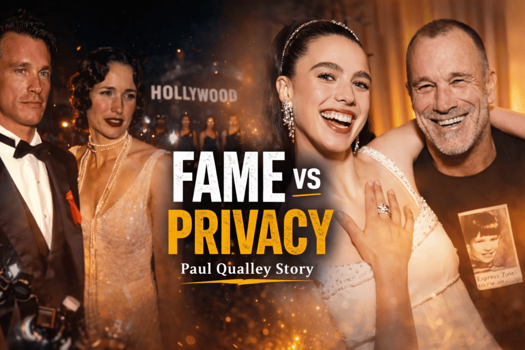 Paul Qualley fame vs privacy lifestyle showing Hollywood past and peaceful personal life with family