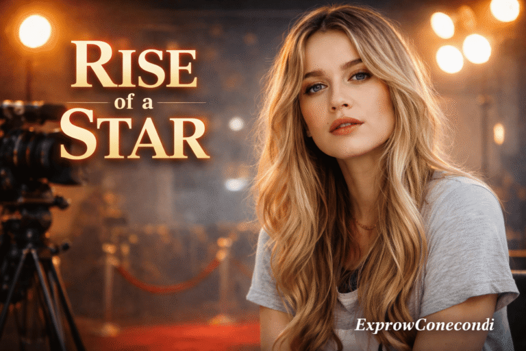 roan curtis cinematic portrait showing her rise as a young actress in a film set background